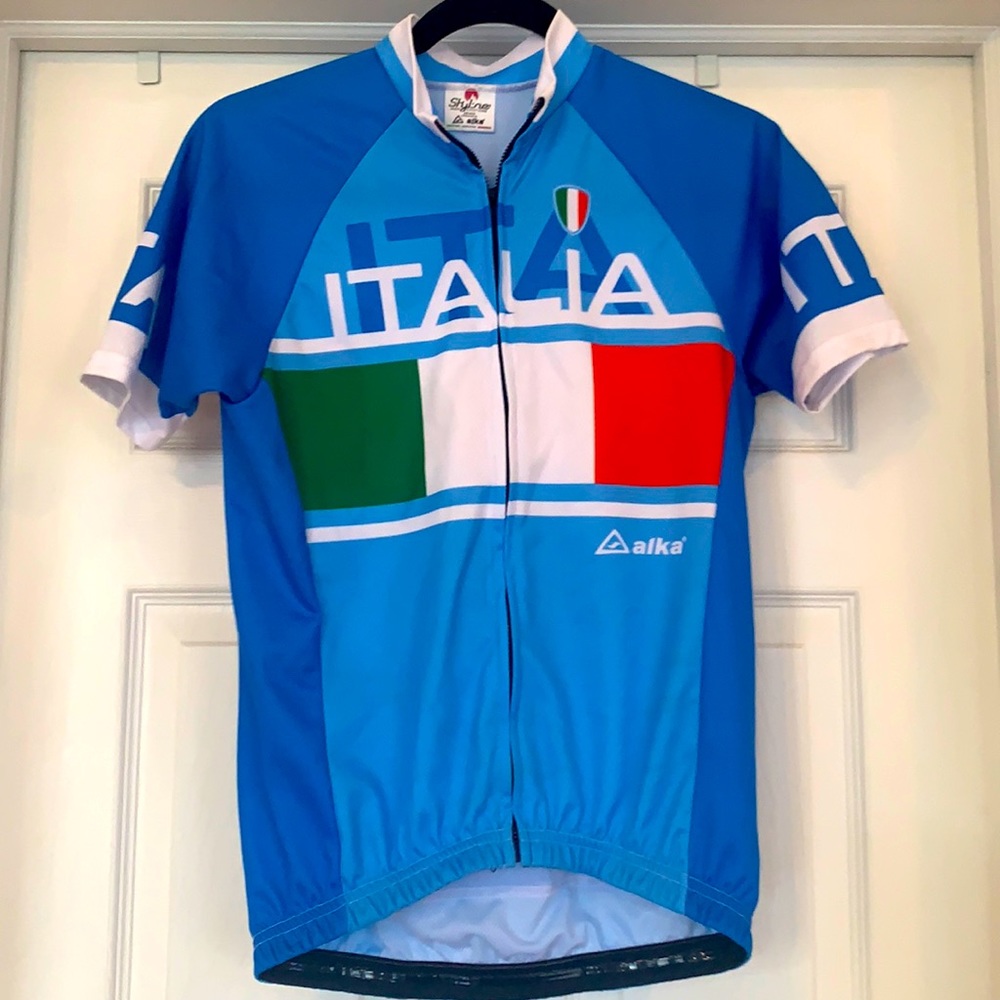 Blue Italia Italy bicycling athletic Jersey